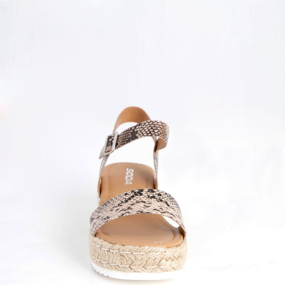 NEW🔥 Snake Espadrille Platform Wedge Heel Sandals - Picture 5 of 6